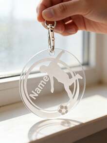 1pc Custom Football Game Keychain With Personalized Text, Perfect For Game Day And Everyday Carry - Multicolor - View 4