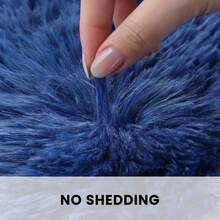 Treeboy Fluffy Area Rug Thick & Shaggy Carpet For Living Room & Bedroom Floor, Home Decor Anti-Slip Soft Carpet Floor Mat - Blue and White Stripes - View 6