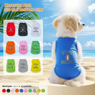 VIVA Letter & Paw Print Pet Vest. Features Anti-Shedding, Breathable And UV Protection. Suitable For Small To Medium Dogs, For Outdoor And Indoor Activities. Size: S-2XL.