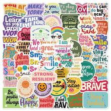 50pcs Positive Affirmation Stickers Inspirational English Aesthetic For Journal, Phone Case, Tablet, Water Bottle, Desk, Luggage, Waterproof Decals - Multicolor - View 9