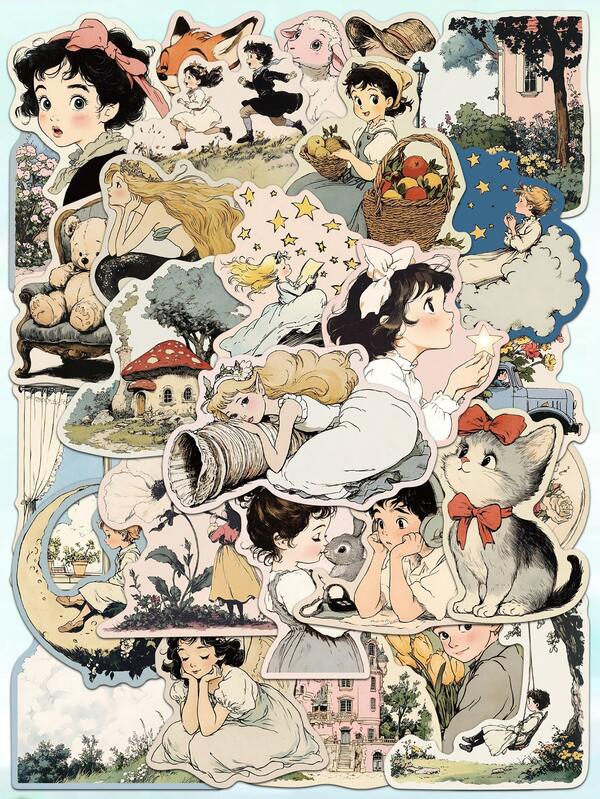 50개 동화 세계 스티커 노트북 수첩 휴대폰 케이스 장식 데칼