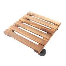 Plant Caddy Moveable Heavy Duty Lockable Thickened Wood Rolling Plant Stand with Universal Wheels for Indoor Outdoor Square - Carrito para plantas - Ver 8