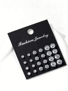 12 对奢华简约的闪亮几何耳环，是派对、聚会、节日和其他场合的完美礼物。 - 彩色 - 查看 2