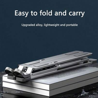 1pc Aluminum Alloy Adjustable Dual-Layer Laptop Stand, Portable Multi-Angle Stable Support, Ergonomic Design To Improve Viewing Angle And Heat Dissipation, High-Quality Laptop Stand