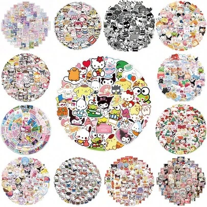  120/60/50PCS Sanrio Mixed Collection Graffiti Stickers For Helmet Bicycle Hand Account Pencil Case Decals