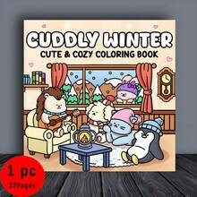 毛绒冬季绘画书：22幅独特有趣的插图挑战你的思维 - 独特艺术设计，22页，创意表达，趣味十足，独具匠心，万圣节、圣诞节、感恩节礼物佳选，高品质纸张 - 單件 - 查看 1
