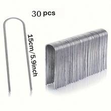 10/20/30/50pcs (3.94/5.91/7.87 Inches) Curved U-Shaped Metal Ground Nails, For Securing Succulents, Watering Hoses And Holiday Decorations, Includes Garden Plant Clips, Garden Stakes, Heavy Duty Garden Pegs, Tent Pegs, Camping Tools - Multicolor - View 11