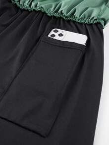 2-In-1 Men's Gym Shorts, Breathable Quick-Dry Printed Workout Shorts Suitable For Spring/Summer Outdoor Running & Fitness - Army Green - View 7