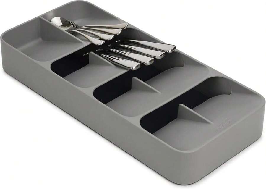 Joseph Joseph DrawerStore Compact Utensil Organizer For Kitchen Drawer Silverware, Flatware Tray, Grey - ColorA - View 1