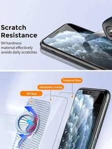 BOLLYMORE 3pcs Apple Full Screen Transparent 9H Tempered Glass Screen Protector, Touch Sensitive, High Definition Transparent, Anti-Shatter, Anti-Fingerprint, Anti-Bubble, Anti-Scratch, Compatible With IPhone 11/XR, Compatible With 17/16 Pro Max/16/16 Pro/16 Plus/15 Pro Max/15/15 Pro/15 Plus/14 Pro Max/14/14 Pro/14 Plus/13 Pro Max/13/13 Pro/12 Pro Max/12/12 Pro/11 Pro Max/XS/XS Max/7/8 Plus - Clear - View 5