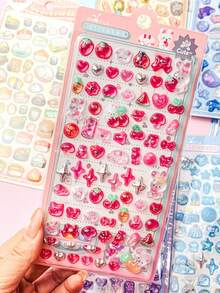 Cute Cartoon 3D Embossed Crystal Stickers, Cat Rabbit Star Stereo Kids' Decals, Lovely Educational Kids' Handmade Reward Paste, Scratch-Proof & Moisture-Proof Dirt-Resistant Creative Decor For Schoolbags Pencil Bags Tablet CasesDecorations - Gifts. - Multicolor - View 12