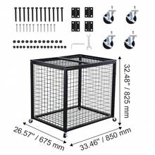 Rolling Sports Ball Storage Cart, Lockable Basketball Cage With Double Lids, Sport Equipment Holder Organizer For Indoor Outdoor, Steel Storage Rack For Garages, Playgroup, Gym And Schools - Black - View 10