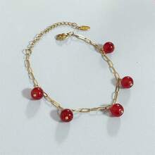 1 pieza Pulsera de estilo bohemio con cuentas de cristal de 8 mm y cadena de acero inoxidable para mujeres, no se desvanece, regalo de viaje de verano - Cuentas de cristal - Ver 13