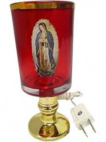 ¡RecomendadoLampara de Crsital de la Virgen de Guadalupe; Modelo: Basílica Villa - Foco Normal E12 (Rojo)¡Top de Temporada - Verde - Ver 6