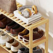 HOMCOM Estantes para zapatos - Madera Natural - Ver 9