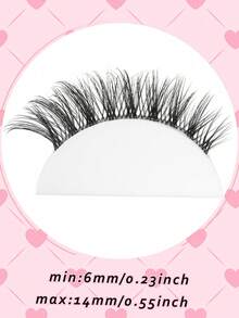 10对猫眼假睫毛，柔软浓密，3D立体水貂毛睫毛，纤长纤长，根根分明，凌乱多层，短款浓密假睫毛，嫁接假睫毛，化妆用假睫毛，6-14毫米 - 黑色 - 查看 6