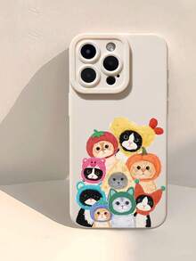 可爱猫咪头饰图案液态硅胶手机壳，全方位保护，防震防摔，TPU软胶材质，兼容 13/11/17/17 Pro/16/14/15/15 Pro/15 Plus/15 Pro Max/7 Plus/8 Plus/X/Xs Max/Xr/11 Pro/12 Pro/13 Pro/14 Pro/12 Mini/13 Mini/11 Pro Max/12 Pro Max/13 Pro Max/14 Pro Max/14 Plus/17 Pro Max/17 Air/6/6s Plus/7/8/16 Pro/16 Plus/16 Pro Max/SE2/17 Pro Max及三星手机Galaxy/A54/A14/A12/A13/A15/A32/A33/A24/A52S/S20/S21/S22/S23/S24/S23Plus/S24ultra/S25/A15/A33/A23 - 彩色 - 查看 3