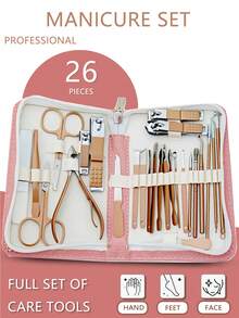 VCHOSE 42pcs Stainless Steel Manicure Set With Zipper Case, Nail Clipper, Nail File, Eyebrow Scissors, Beauty Care Tool For Men & Women - Multicolor - View 21