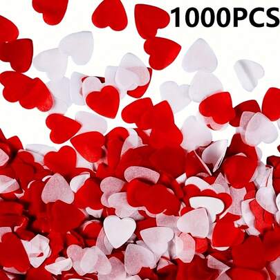 1000 mảnh giấy vụn hình trái tim dễ thương, nhiều màu sắc, giấy màu hình trái tim - Dùng cho sinh nhật, cầu hôn, kỷ niệm, đám cưới, Ngày của Mẹ - Trang trí lãng mạn - Giấy vụn hình trái tim màu trắng và đỏ rực rỡ, dùng để trang trí trung tâm bàn, trang trí bàn tiệc cưới, trang trí bàn tiệc, đám cưới cô dâu, tiệc đính hôn, rải trên bàn, tạo điểm nhấn không khí, trang trí tiệc cưới, giấy vụn lấp lánh cho tiệc cưới, lý tưởng cho các bữa tiệc, đám cưới và các lễ kỷ niệm ngày lễ.