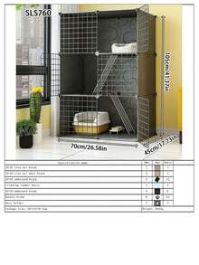 DIY Modular Multi-Layer Cat Cage Villa With Climbing Ladder, Indoor Pet Fence Kitten Cage - Multicolor - View 21