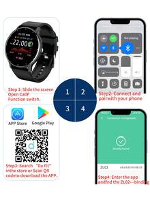 Reloj inteligente unisex con podómetro, contador de calorías, recordatorio de llamadas, rastreador de fitness resistente al agua, monitor de frecuencia cardíaca, monitor de presión arterial, monitor de sueño, alarma, recordatorio de mensajes, pronóstico del tiempo, cámara, recordatorio de sedentarismo, compatible con Android e iOS - Azul - Ver 11