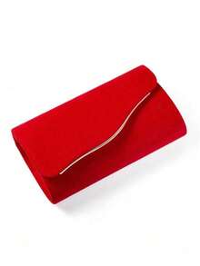 Classic Red Fashion Evening Dress Set With Clutch, Cosmetic Bag, Lightweight Crossbody Bag, Suitable For Business, Commuting, Wedding, Gala, Party, Holiday Gathering - Red - View 6