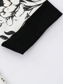 女士圆领睡衣两件套，长袖上衣和长裤，柔软舒适，适合春秋季穿着 - 黑色 - 查看 6