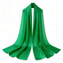 1 Piece Soft Women's Satin Shawl Wraps 65*180cm For Evening Dresses Sheer Wedding Bridal Scarf Elegant Extra Long Scarf Cover Up Bridesmaid Gifts Festival Party - Green - View 5