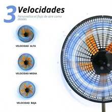 Ventilador Oscilante Portátil con Base de Alta Velocidad y Altura Ajustable, 5 Páginas de Plástico para Uso en Hogar, Oficina y Exteriores - Naranja - Ver 6