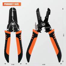 Wire Stripper, Professional 5 - In - 1 Wire Strippers, Wire Cutters Crimpers, 10 - 20 AWG Pliers Crimp Stripping, Cutting, Crimping, Sharpening, Clamping - Orange - 查看 3