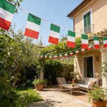 20/25/30pcs Italian String Flag, 5.5x8.2in, 19.7/26.2/32.8ft Small Italian Flag Pulling Flags, Polyester, Suitable For Events, Parties, Business, Sports, Festivals, Home Decor, Yard Decor, Outdoor Decor, Republic Day Decor - A - View 4