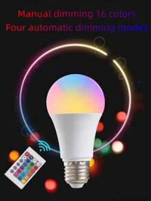 1 pieza Bombilla LED de 7W/15W/30W con 16 colores arcoíris, 220V, base E27, tira de luz RGB con control remoto que cambia de color, adecuada para karaoke, fiesta, vacaciones - Bombilla de luz colorida RGB - Ver 8