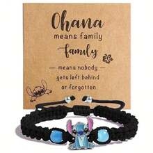 1pc Handmade Stitch Beaded Bracelet - Blue/Pink Synthetic Gemstone, Durable Hemp Rope Design, Cute Cartoon Animal Pattern, Suitable For Girls 15+ - Daily Accessory, Valentine's Gift - Creative Cute Party Decor, Ideal For Christmas, Valentine's Day, Birthday Gift - SLSDZ - View 5