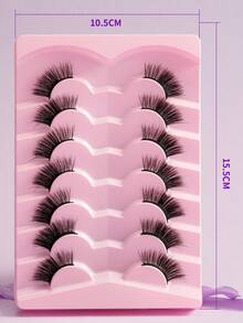 7 Pairs Thick, Long, 3D Curled False Eyelashes - View 3