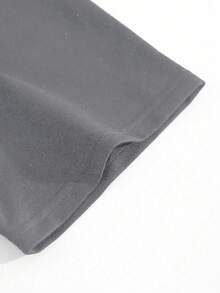 Men Casual Round Neck Short Sleeve 100% Cotton T-Shirt, Summer Vacation Top, Funny Graphic Tees, Y2K Street Wear, Gifts For Boyfriend And Husband - 灰色 - 查看 3