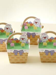 10pcs/20pcs Mini Cartoon Rabbit Gift Boxes,Mini Treat Boxes For Candy, Chocolates, And Small Gifts, Ideal For Party Favors, Elegant Paper Gift Bags For Easter - Bow Bunny Box - View 10
