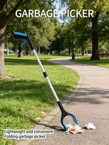 1 件拾取夹，抓取工具，32 英寸可折叠抓取器，适合老年人，加大宽口垃圾拾取器，带强磁尖端轻型垃圾拾取器 - 黑色藍色 - 查看 7