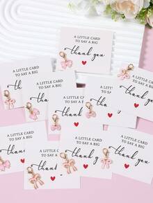 20个粉色蝴蝶结钥匙扣，附赠礼品卡，亚克力蝴蝶结钥匙扣，适合派对、可爱装饰、粉色蝴蝶结生日装饰、蝴蝶结派对礼品、婴儿派对装饰、性别揭晓派对装饰、宝宝一周岁生日派对用品、新生儿派对装饰，可作零钱包和车钥匙配件 - 粉紅色蝴蝶結 - 查看 6