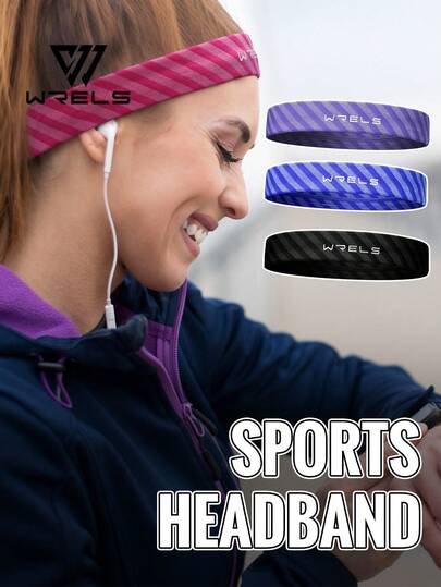  1 Piece Of WRELS Color-Blocking Striped Sports Headband - Moisture-Wicking, Anti-Slip, Lightweight And Elastic, Suitable For Yoga, Running, Basketball, Volleyball, Women's Sports Running Accessory, Sports Headband Fashion Hair Accessories,Women Hair Bands