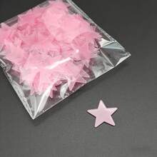 Adorable Pink Glowing Star Decals For Kids' Rooms​ – 100 Stickers Per Pack, Easy Peel & Stick, Creates Dreamy Night Effect, Ideal For Walls, Ceilings & Party Decor, Fun & Whimsical - 100 - 查看 4