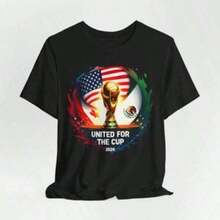 United For The Cup World Cup Trophy Design Tee USA Canada Mexico 2026 - Black 8 - View 2