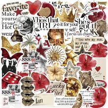 50张Y2K美学贴纸，包括都市女孩贴纸、Y2K风格黑白贴纸、都市贴纸、豹纹贴纸、艺术贴纸、卡通贴纸、涂鸦贴纸、乙烯基贴纸，适用于水瓶、保温杯、吉他、行李箱、手机、手机壳、笔记本电脑、滑板，是绝佳的礼品。 - 多色F - 查看 9