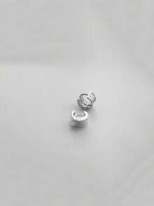 GAGAFEEL 1 Đôi bông tai khoen bạc 925 mạ vàng 14K thanh lịch, thích hợp làm quà tặng dự tiệc và sinh nhật. - Bạc - Xem 4