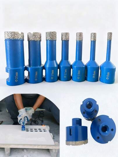 14mm Threaded Joint, Brazed Rhinestone Drilling Bit, Tile Drilling, Stone Drilling, Quartz Countertop Drilling, Commonly Used Size 6MM-55MM Drilling Diameter Model, Thick Substrate, Strong