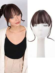 合成假发夹式双鬓角龙须刘海隐形前刘海夹式空气刘海适合女性日常佩戴和聚会 - 彩色 - 查看 9