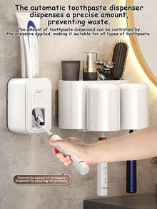 1 Giá đỡ bàn chải đánh răng gắn hút chân không dễ lắp đặt - Có khay đựng kem đánh răng - Giá đựng bàn chải đánh răng gắn tường có thể tháo rời, quà tặng Giáng sinh/Halloween và Lễ Tạ ơn - Nhiều màu - Xem 5