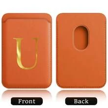 Ví đựng thẻ từ MagSafe, ví từ tính mạnh hơn với nam châm tích hợp, ốp lưng điện thoại từ tính và khe đựng thẻ phù hợp với Apple 12/13/14/15/16 Pro Max và các ốp lưng điện thoại MagSafe, họa tiết chữ cái A-Z. - trái cam - Xem 23