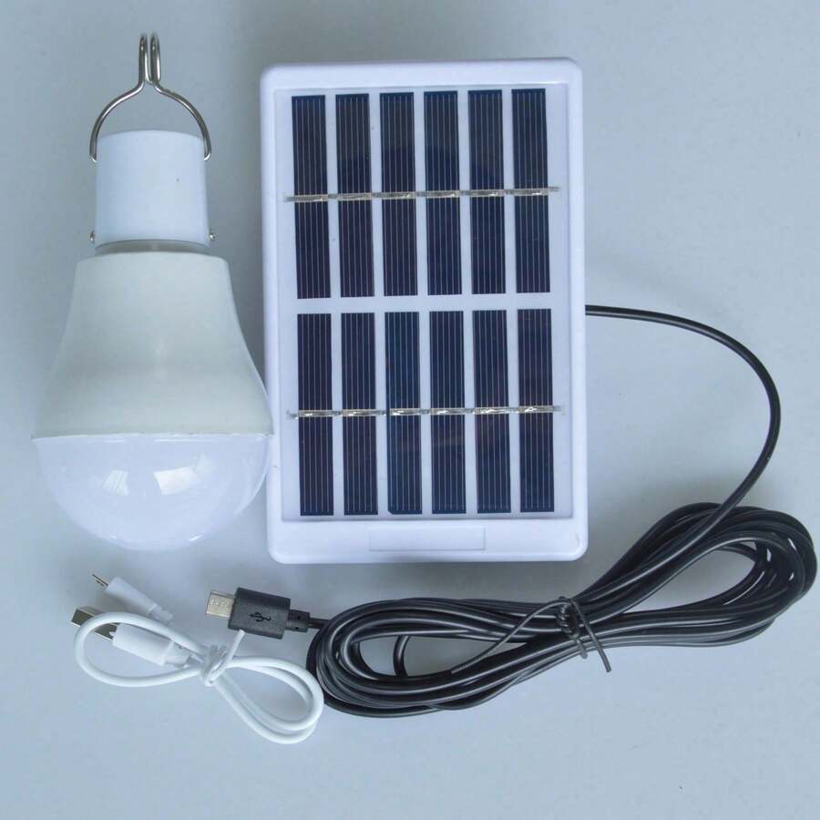 Foco Solar Lampara Larga Duracion Exteriores - Blanco - Ver 1