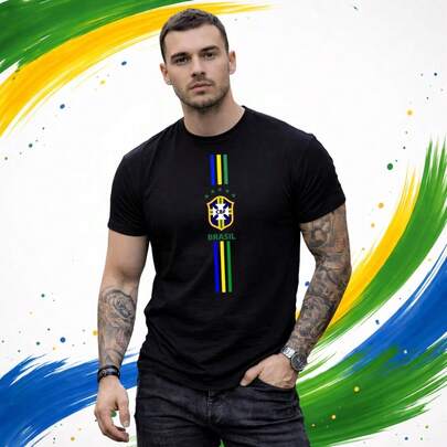 Camiseta Camisa Brasil Copa do Mundo Futebol Lançamento 100% algodão