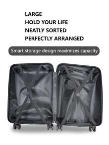 學校宿舍必備行李，大學宿舍必備行李，學校行李，旅行行李，耐用，度假必備手提行李，旅行箱，帶輪行李箱套裝，隨身行李，托運行李，四輪行李箱，帶輪硬質行李箱，ABS 材質 行李套裝，拉桿箱，隨身行李箱 - 淺灰色 - 查看 9